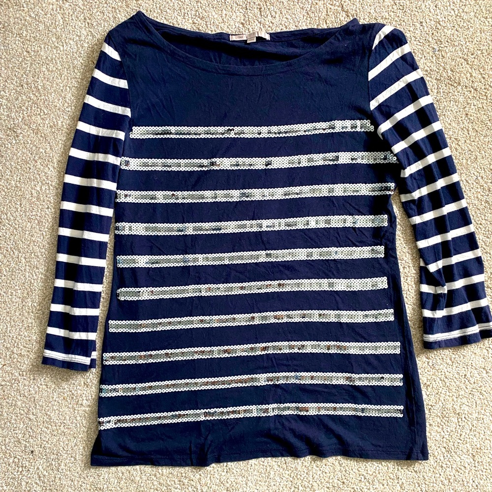 GAP Striped Sequin Shirt